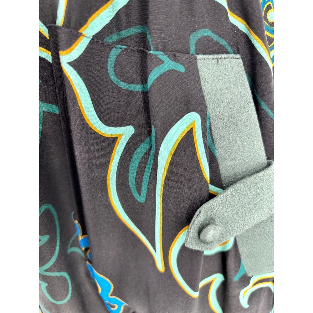 Hale Bob Black Abstract Button Up Silk Dress Sz S Quiet Luxury Coastal Chic - Picture 4 of 10